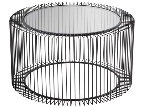 Cyan Design Round Glass Graphite Coffee Table