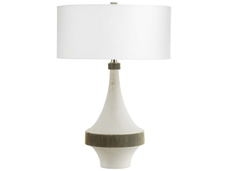 Cyan Design Saratoga White Linen Shade And Liner Buffet Lamp