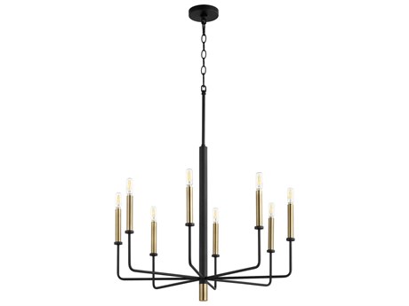Cyan Design 8-Light Noir Aged Brass Black Candelabra Chandelier