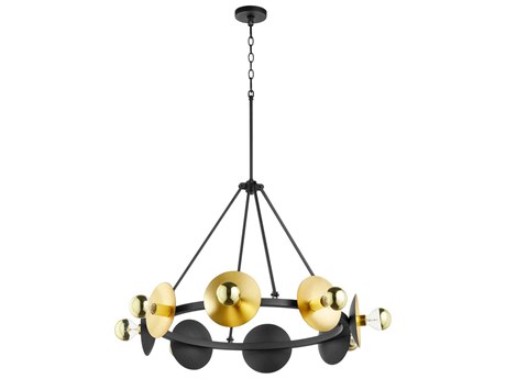 Cyan Design 8-Light Noir Gold Leaf Black Chandelier