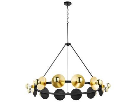 Cyan Design 12-Light Noir Gold Leaf Black Chandelier