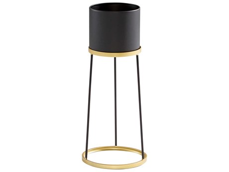 Cyan Design Liza Gold / Black 28" High Plant Stand