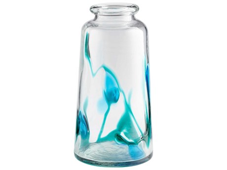 Cyan Design Tahoe Blue / Clear 15" High Vase
