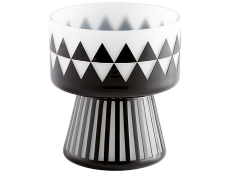 Cyan Design Vector Black / White 8" High Vase