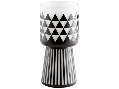 Cyan Design Vector Black / White 12" High Vase