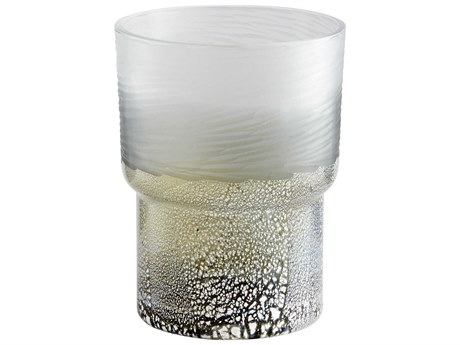 Cyan Design Canyonland Clear / Guilded Silver 10" High Vase