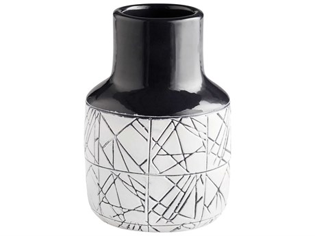 Cyan Design Dark Zenith Blue / White 9" High Vase