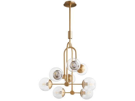 Cyan Design 8-Light Aged Brass Glass Globe Pendant