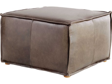 Cyan Design Lusso Brown Leather Ottoman