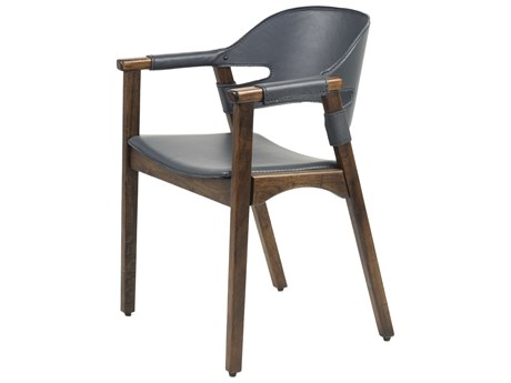 Cyan Design Boss Blue Leather Arm Dining Chair