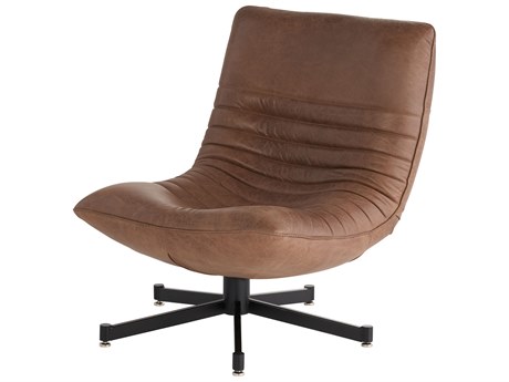 Cyan Design Eduarda Rolling Brown Leather Accent Chair