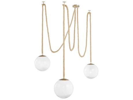 Cyan Design Rockport 3-Light Aged Brass Brown Globe Pendant