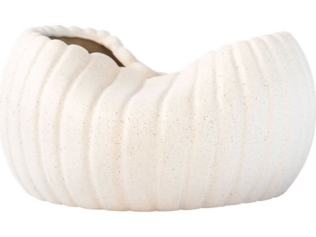Cyan Design Grainy White Organic Ribbed Decorative Bowl