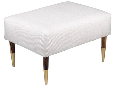 Cyan Design Oscar Light Brown Cream White Upholstered Ottoman
