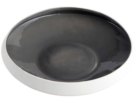 Cyan Design Matte White Grey Glaze Tricolore Decorative Bowl