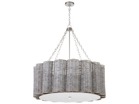 Cyan Design Boracay 6-Light Brushed Grey Cane Nickel Pendant