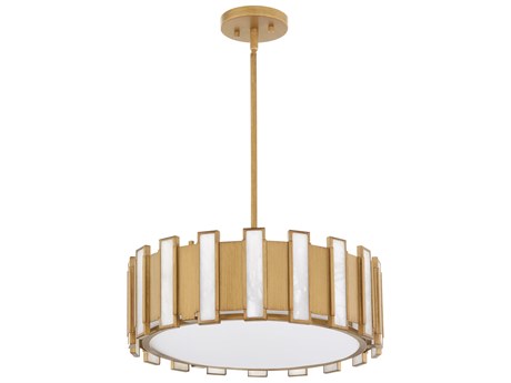Cyan Design Volterra 4-Light Aged Brass Drum Round Pendant