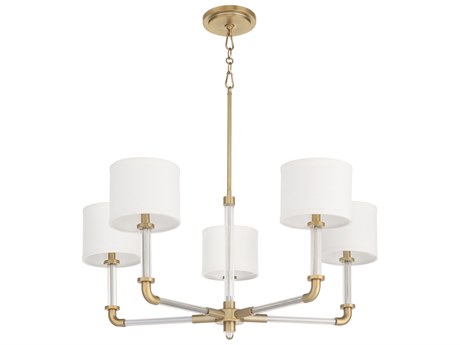 Cyan Design Hightower 5-Light Clear And Aged Brass Candelabra Chandelier