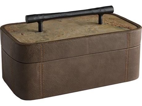 Cyan Design Smoke Grey Slate Veneer Matte Black Jewelry Box