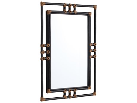 Cyan Design Kampaya Black Natural Rattan Wall Mirror Rectangular