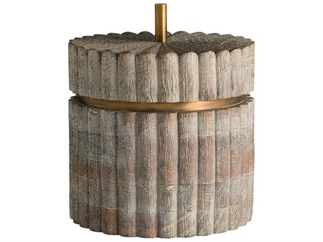 Cyan Design Zucca Distressed Taupe Brass Storage Bin