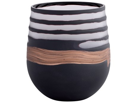 Cyan Design Midnight Road Black Clear Copper Vase