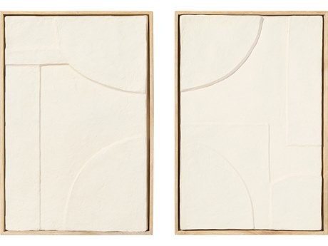 Cyan Design Oliver Diptych Off-White 3D Wall Art Set of 2