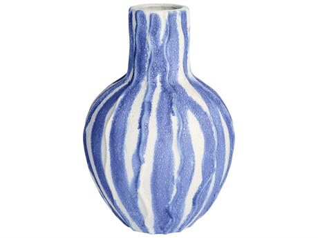 Cyan Design Ripple Chalk White Blue Vase
