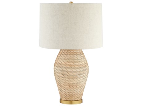 Cyan Design Rotin Natural Antique Brass White Yellow Buffet Lamp