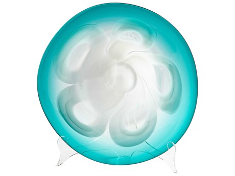 Cyan Design Flower Power Blue Decorative Plate