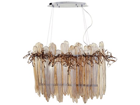 Cyan Design 5-Light Chrome Copper Glass Island Pendant