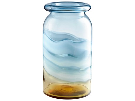 Cyan Design Dusk On The Horizon Amber / Blue 15" High Vase