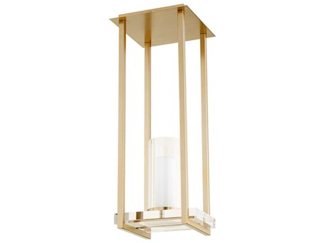 Cyan Design 1-Light Aged Brass Glass Cylinder Mini Pendant