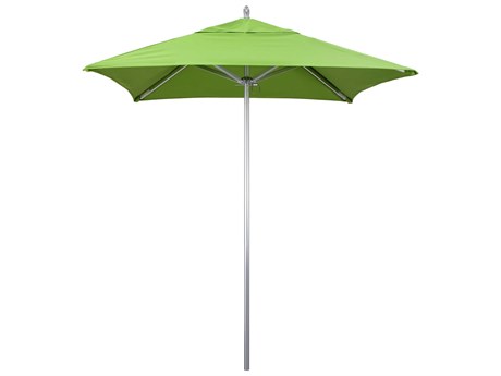 California Umbrella Custom Rodeo Series 6 Foot Square Market Aluminum Umbrella with Push Lift System