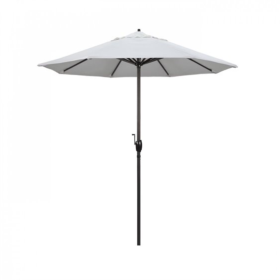 California Outdoor Umbrella Quick Ship Casa Series 7.5 Foot Octagon Aluminum Olefin White Outdoor Umbrella