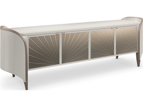 Caracole Valentina 85" Birch Wood Matte Pearl Media Console