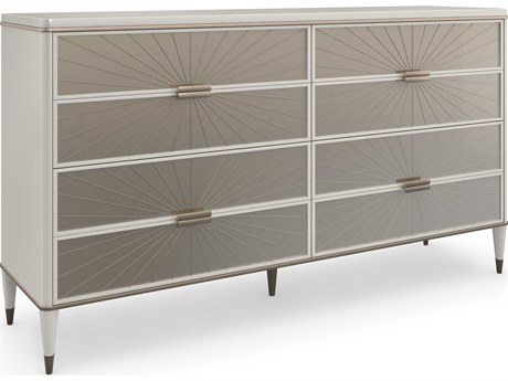 Caracole Valentina 8-Drawers White Birch Wood Double Dresser