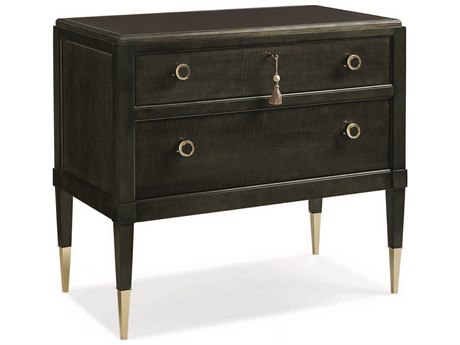 Caracole Classic Good Evening Charcoal 2-Drawers Black Nightstand