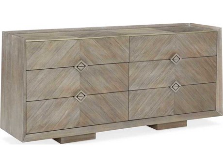 Caracole Classic Naturally 6-Drawers Brown Ash Wood Double Dresser
