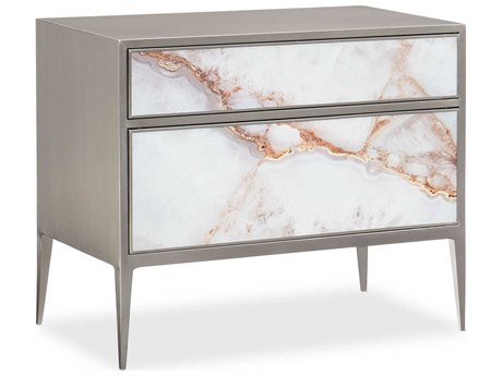 Caracole Classic A Real Gem 2-Drawers Gray Nightstand