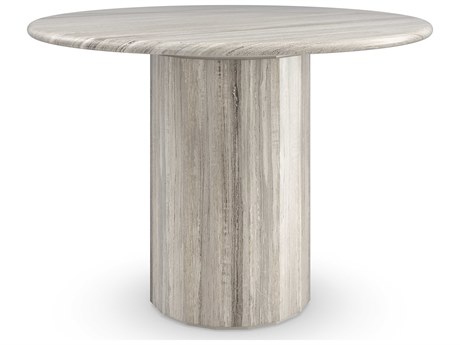 Caracole Classic Mesita Round Stone Almond Milk Dining Table