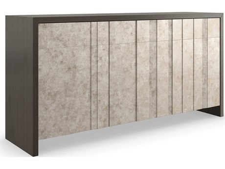 Caracole Classic Golden Hour 68" Poplar Wood Otter Mica Silverleaf Sideboard