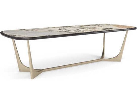 Caracole Vena Rectangular Stone Otter Gloss Dining Table