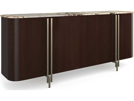 Caracole Vena 82" Hardwood Otter Gloss Sideboard