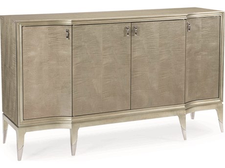 Caracole Classic May I Serve You Silver Maple 68" Moonlit Sand Soft Leaf Sideboard