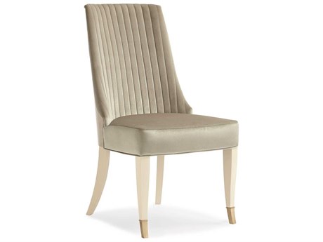 Caracole Classic Line Me Up Gray Faux Leather Side Dining Chair