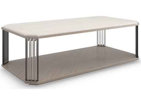 Caracole Classic Alloy Rectangular Stone Dry Martini Cocktail Table