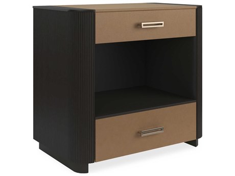 Caracole Classic Love 2-Drawers Black Birch Wood Nightstand