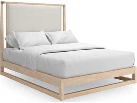 Caracole Classic Pinstripe Oak Wood King Platform Bed