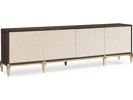 Caracole Classic For Your Viewing Pleasure Bone Encrusted 100" French Roast White Media Console